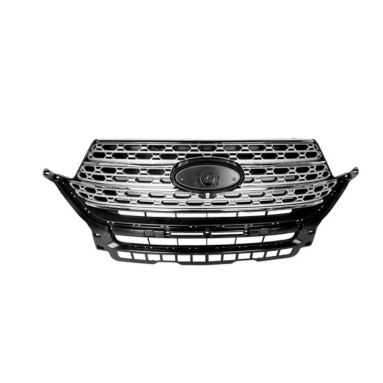 Front Car Center Grille Silver Painted Grille Chromed Strips For Ford Explorer 2020 LB5Z-8200-CD