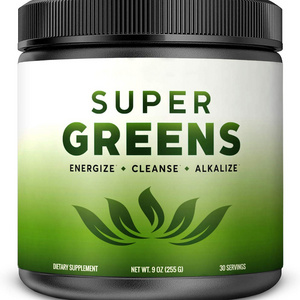 Private Label Super Greens Powder Multivitamin Bulk Mix Complete Whole Foods Adaptogen Vitamin Mineral Superfood Green Powder