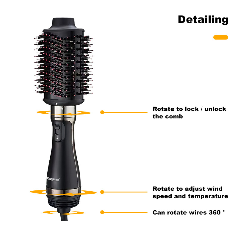 KooFex Pro Salon Hair Dryer Brush Multifunctional 2 in 1 Electric Hot Air Comb