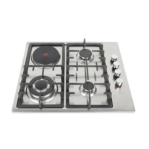 Stainless Steel Top Plate electric induction hotplate Built-in 60cm gas cooker 4 stove with oven