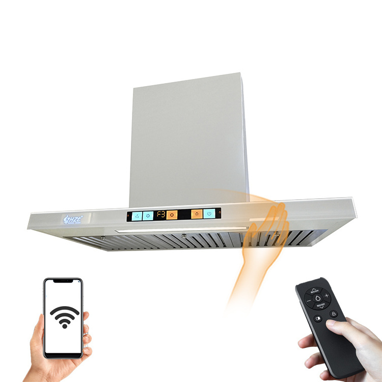 New Coming Custom Or Standard Colorful LED light 90cm T- shape Range Hood Cooker Hood For Kitchen