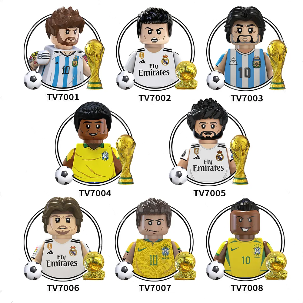 2024 Rugby team Mini Figures Football soccer player Pele Modrie Neymar Mini toys building blocks sets Minifigs kids toys TV6502