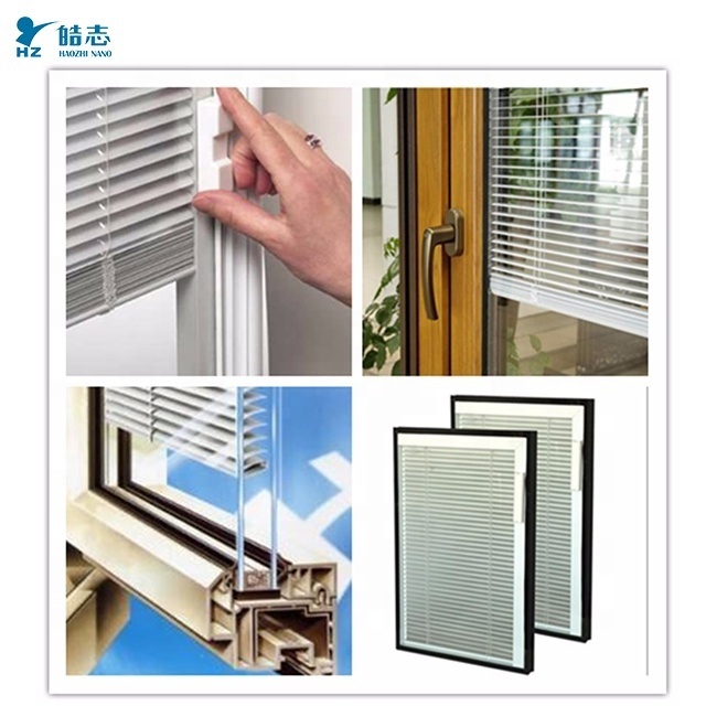 Automatic Control Electric Glass Blind Aluminium Frame  Magnetic Shutter Blinds Double Glass