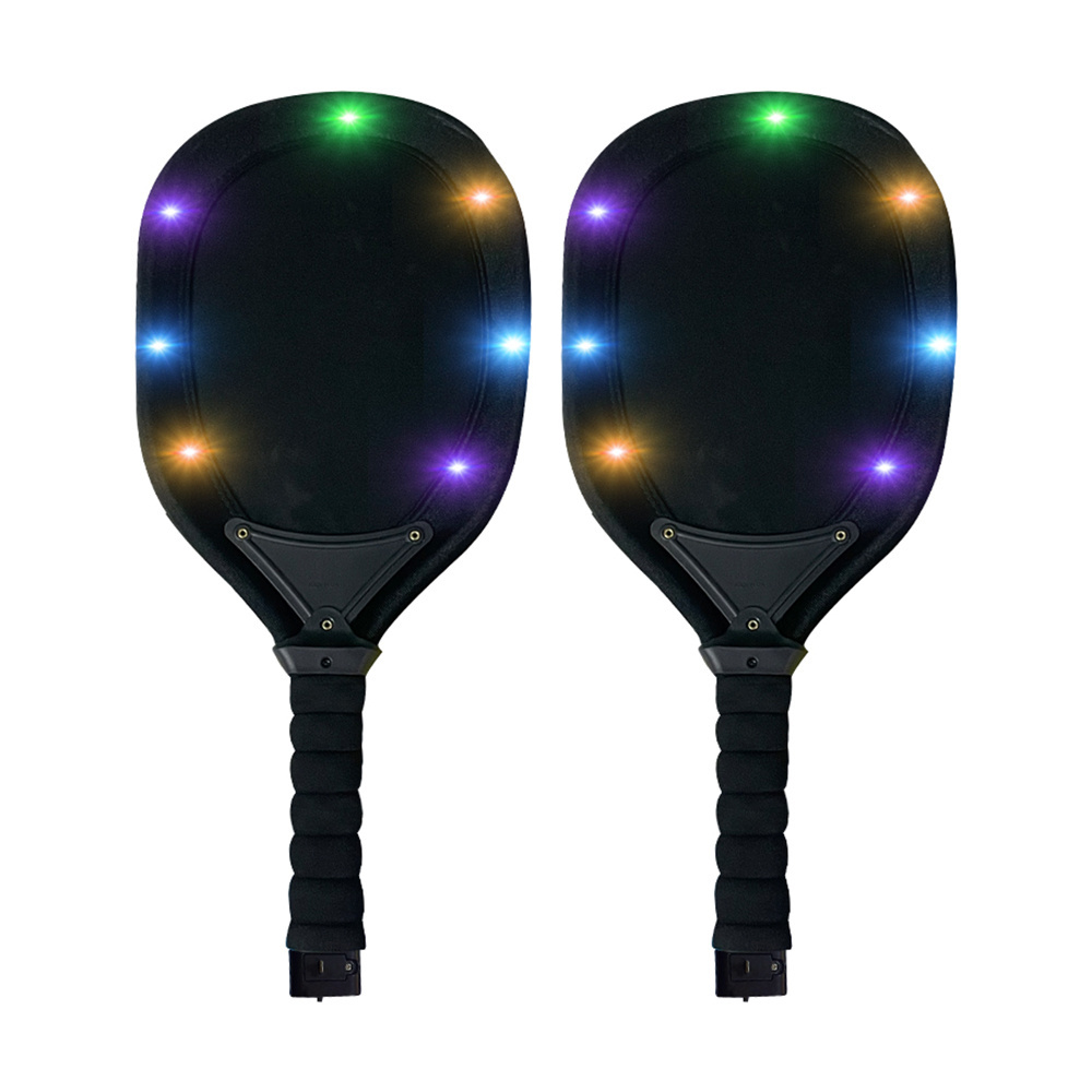 Outdoor beach sports toys led light up children tennis racket set with tennis ball and lighting shuttlecock