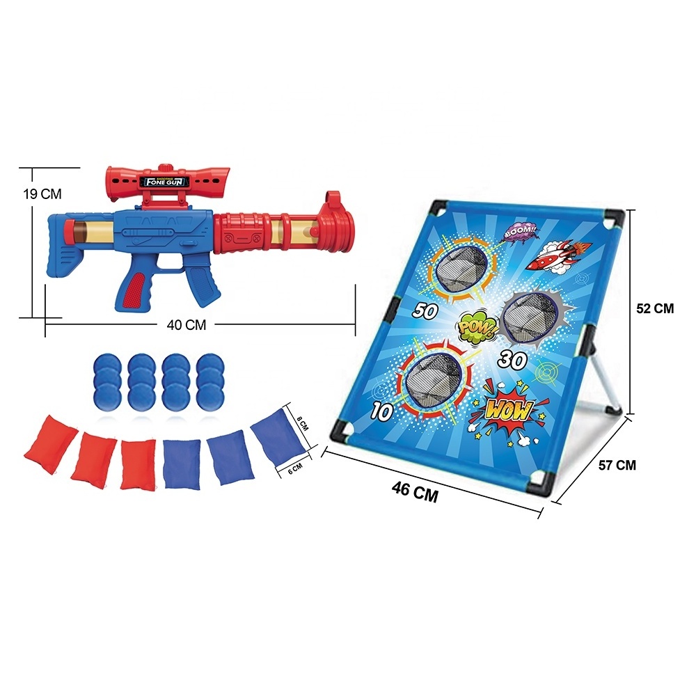 OEM hot selling outdoor indoor kids electric gun shooting toy score cornhole toss bean bag games