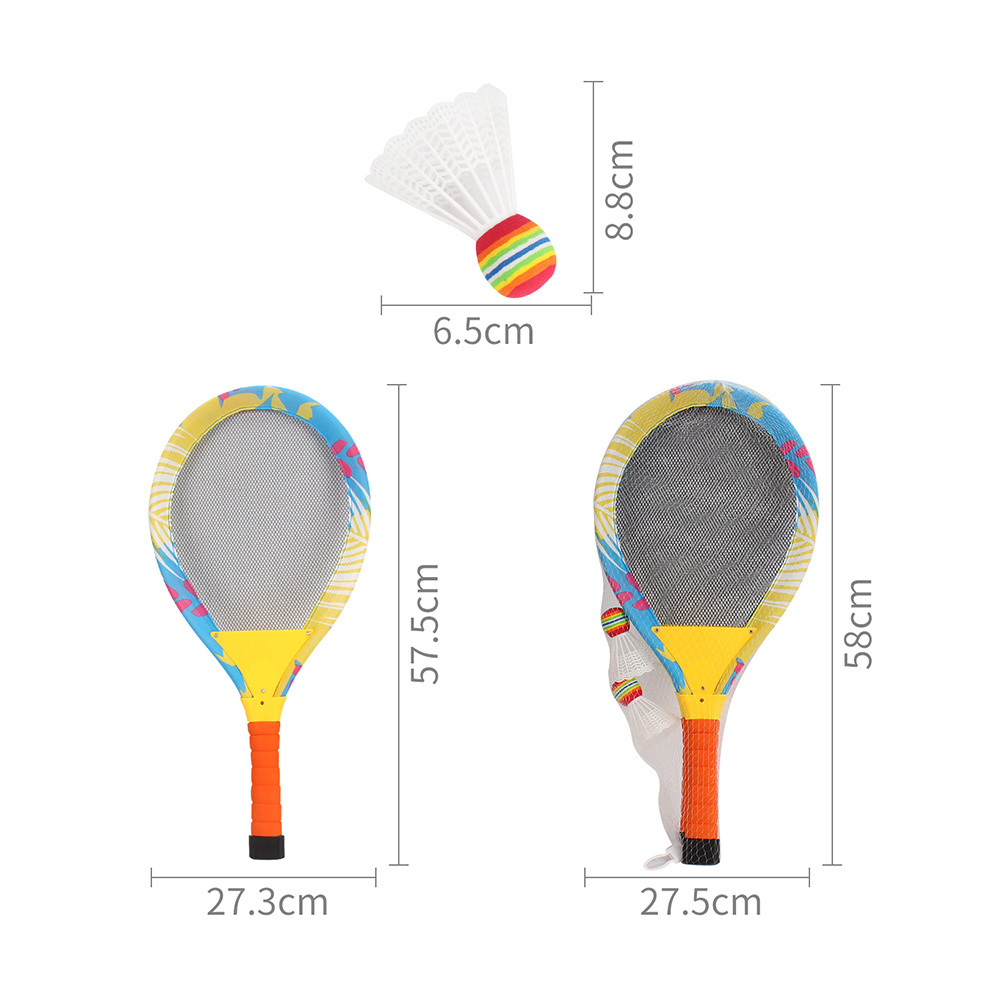 Easy customized kids outdoor sports cloth art beach tennis racket set with light and balls