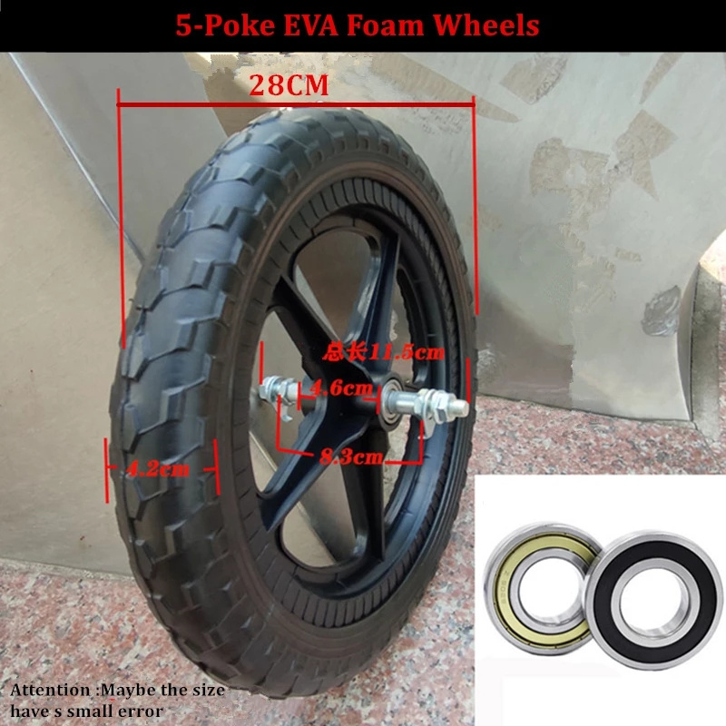 HZ 8-12 Inches 5-Spoke EVA Soild Foam Wheels With Bearing For Kids Balance Bikes