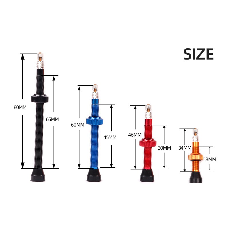 Hot sale Bicycle 34mm 46mm 60mm 80mm FV Bike Tyre Valve Colorful Alloy Bike Parts Road MTB Bicycle bike Round Bottom Tire Valve