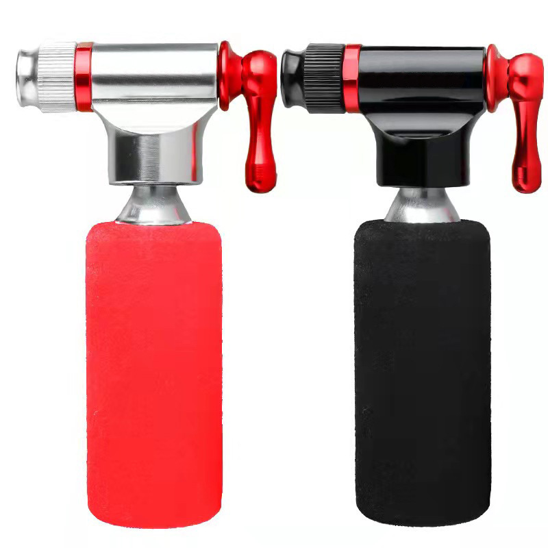 Hot selling Alloy Bike Tire Air CO2 Pump Mini Cycling Bicycle CO2 Inflator Head With Insulated Sleeve Set without gas