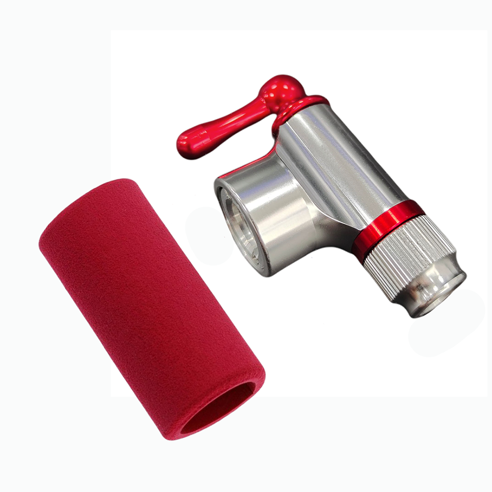 Hot selling Alloy Bike Tire Air CO2 Pump Mini Cycling Bicycle CO2 Inflator Head With Insulated Sleeve Set without gas