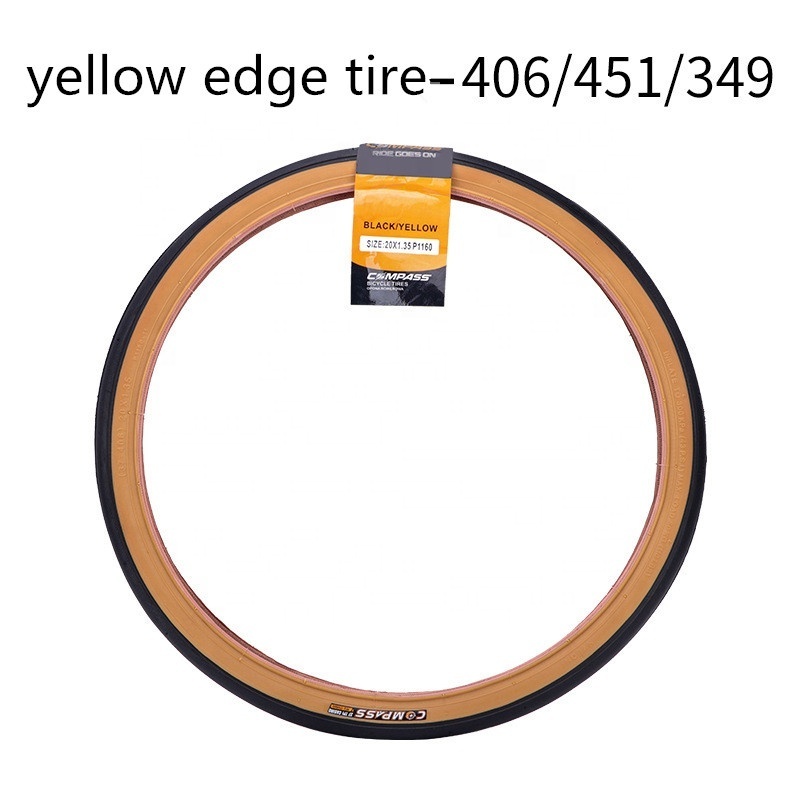 Wholesale Compass Yellow Edge Bike Tire 16/20*1 3/8  20*1.35 BMX Bike Tyre