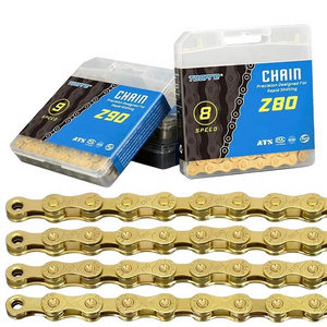 Wholesale TOOPRE Anti-Rust Bike Chain 6/7/8/9/10/11 Speed Golden 116L carbon steel Cycle Bicycle Chain for MTB Road Bike