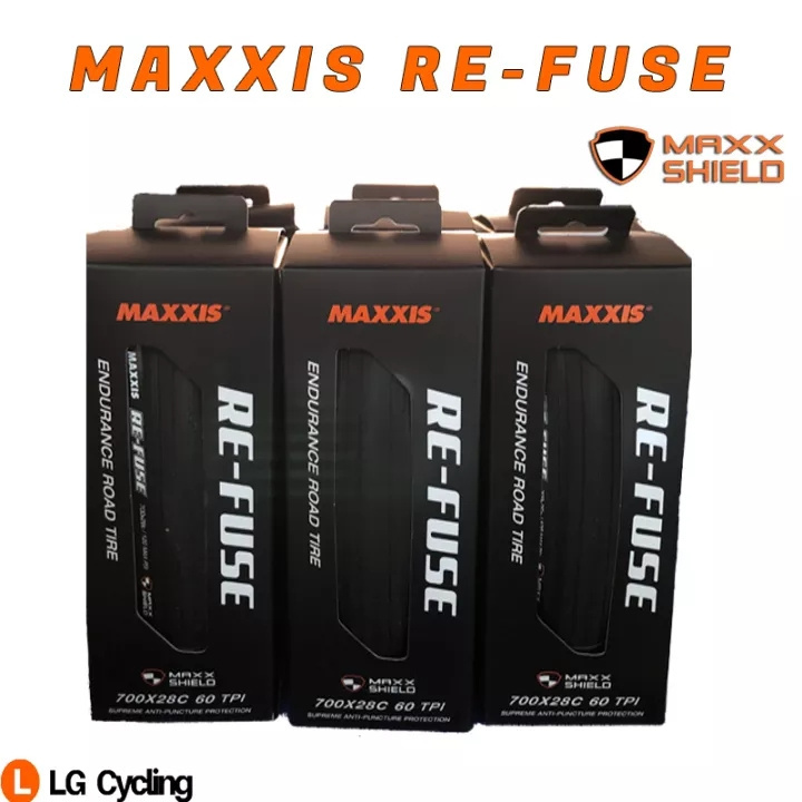 MAXXIS Re-fuse 700 X 23C/28C Bicycle Tire MaxxShield 60 TPI Endurance Road Tire Road Bike Mountain Black Foldable Tire