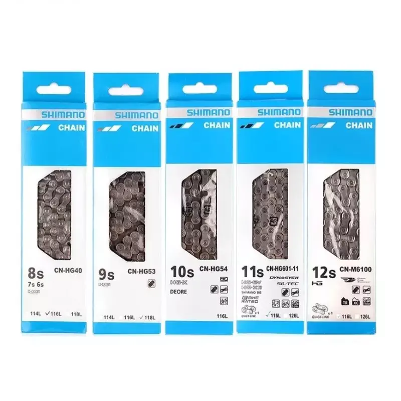 Shimano Steel Bicycle Chain 8/9/10/11/12 Speed HG40 HG53 HG54 HG601 M6100 Bike Components Parts 116Links for MTB & Road Bike