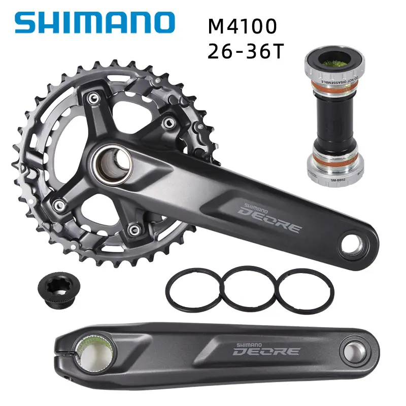 SHIMANO DEORE FC M4100 bike Crankset 170mm 175mm 2x10 Speed MTB Bicycle Wide Range 170mm 175mm Crankarm 36T 26T Chaining