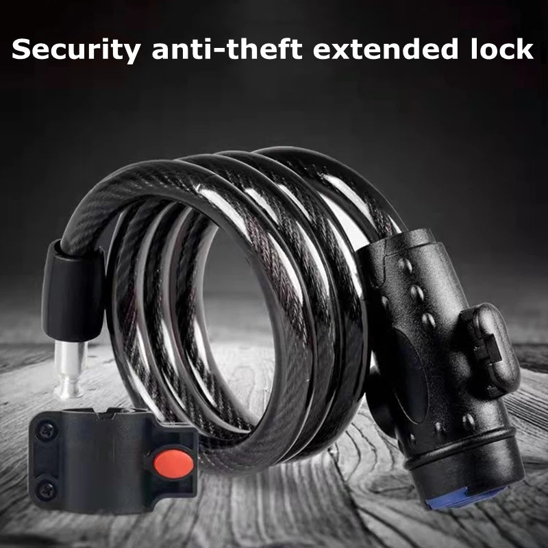 Bicycle Lock Anti-theft Mtb Road Bike Steel Wire Chain Lock Folding Bike Motorcycle Helmet Electric Bike Scooter Safety Padlock