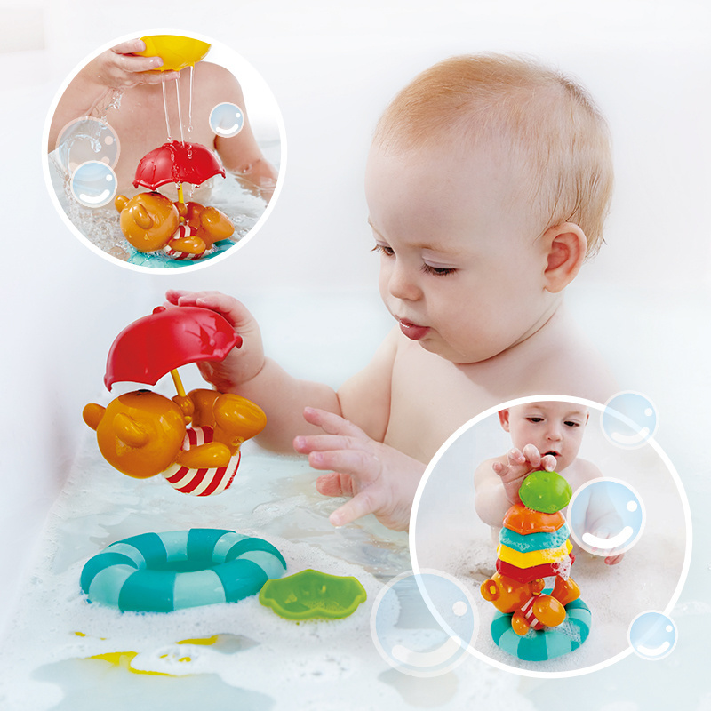 Umbrella Stackers Infant Kids Preschool Pool Float Shower Water Cute Swimming Turtle Baby Bath Toys for Toddlers 1-3 Bathtub