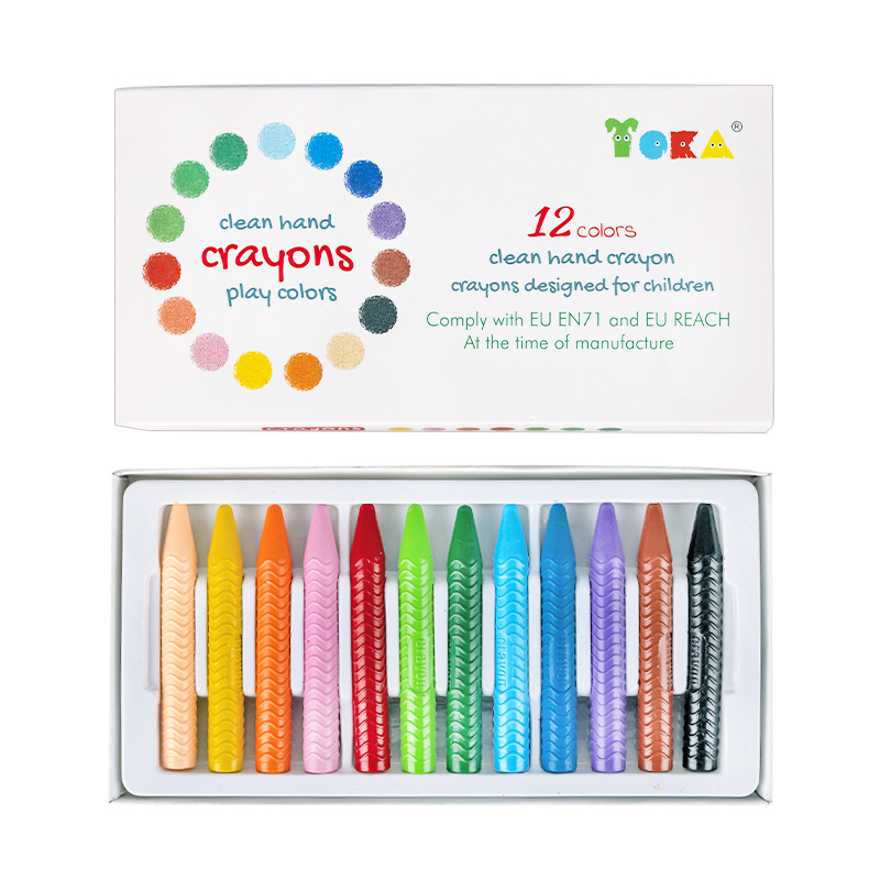 Manufacturer Supplies 12 Pcs Art Soft Pastel Wax Art Drawing Crayons For Coloring