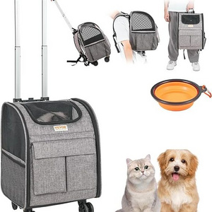 OEM High Quality Pet Rolling Carrier Dog Backpack Pet Carrier Backpack with Wheels Pets Travel Bag with Wheels