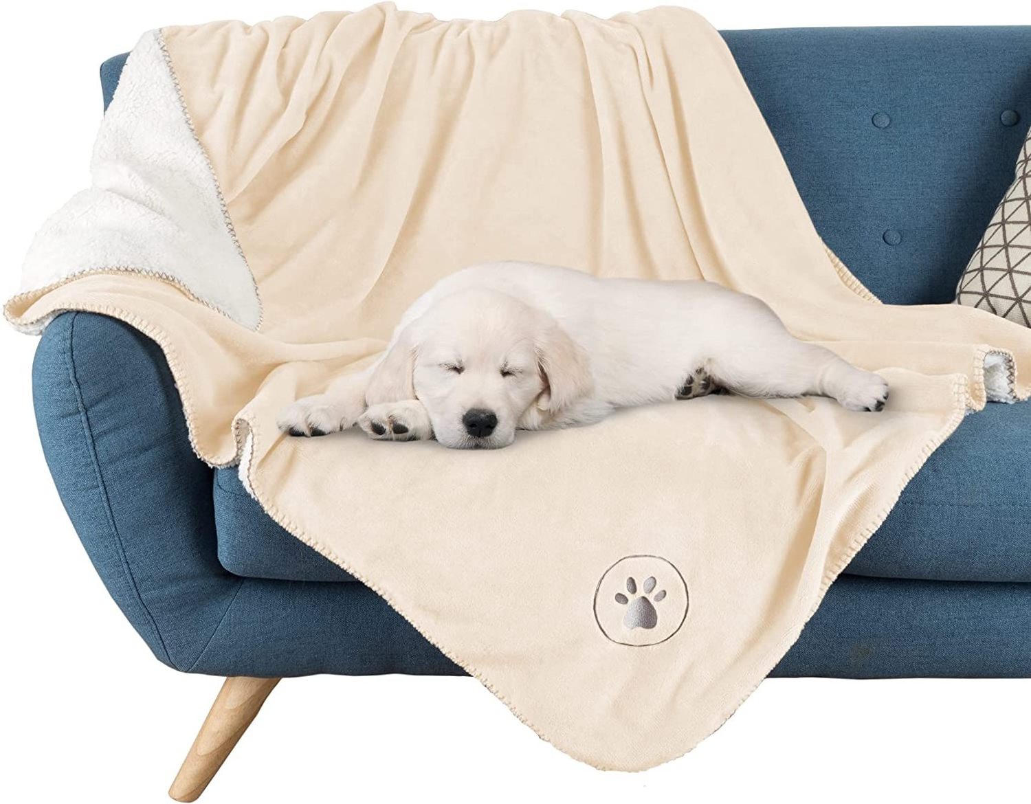 Reversible Cream Throw Protects Couch, Car, Bed from Spills, Stains, or Fur  Dog and Cat Blankets Large