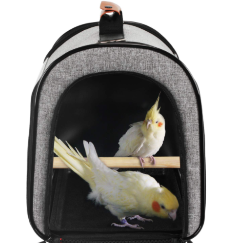 Durable Foldable Lightweight Breathable Portable pet travel parrot bird carrier bag for outside include wooden