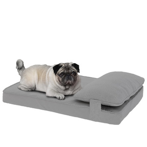 Washable Crate Pad Dog Bed With Removable Cover Egg Crate Foam Pet Bed Mat With Pillow Square Dog Mat