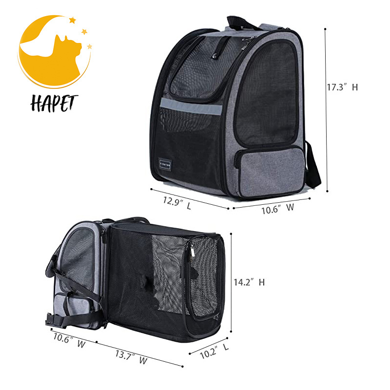 Pet Cat Dog Carrier Portable Cat Dog Bags For Out Door Petsfit Large Expandable Dog Backpack Carrier with Good Ventilation