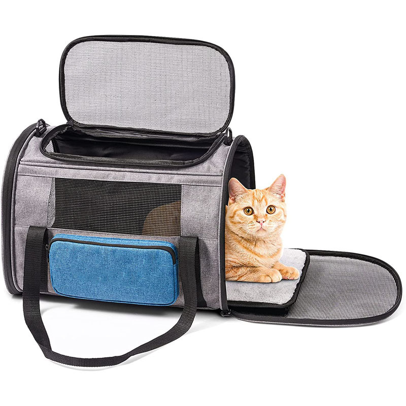 Cat Carrier Cats 20 lbs Cats Under 25 lbs Small Dogs Unique Side Bag Top Load Sided Escape Proof with 4 Ventilated Window