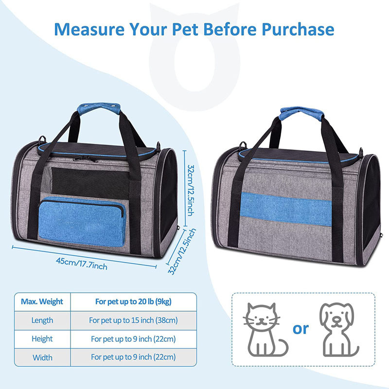 Cat Carrier Cats 20 lbs Cats Under 25 lbs Small Dogs Unique Side Bag Top Load Sided Escape Proof with 4 Ventilated Window