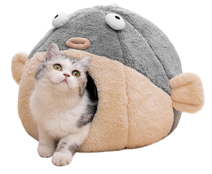 Cat Bed Cave with Removable Washable Cushioned Pillow Soft Plush Premium Cotton No Deformation Pet Bed