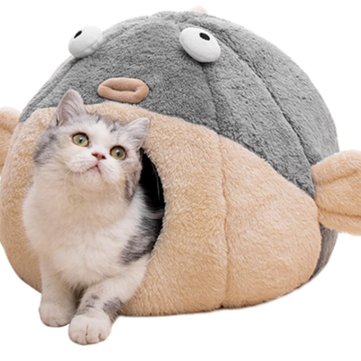 Cat Bed Cave with Removable Washable Cushioned Pillow Soft Plush Premium Cotton No Deformation Pet Bed