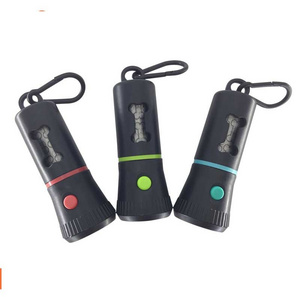 Portable Pet Dog Waste Bags Dog Poop Bags and Dispenser with electric Torch Led Safety Flashlight