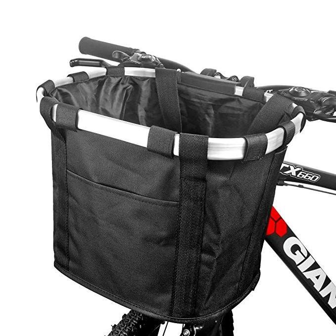 Bicycle Front Basket Folding Detachable Cycling Bag Carrier Dog Bag for Bike Pet Cat Dog