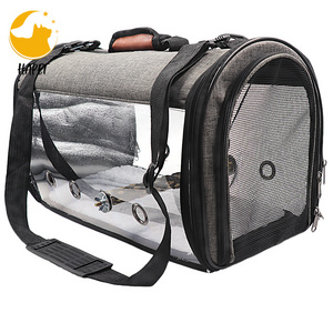 Durable Foldable Lightweight Breathable Portable pet travel parrot bird carrier bag for outside include wooden