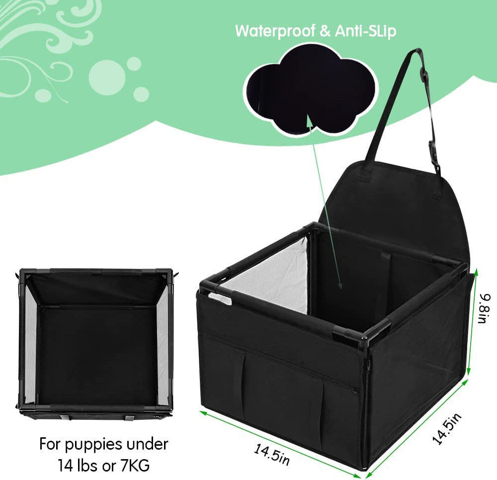 Dog Car Seat, Puppy Pet Car Booster Seats for Back and Front Seat ,with Whole Sturdy PVC Frame