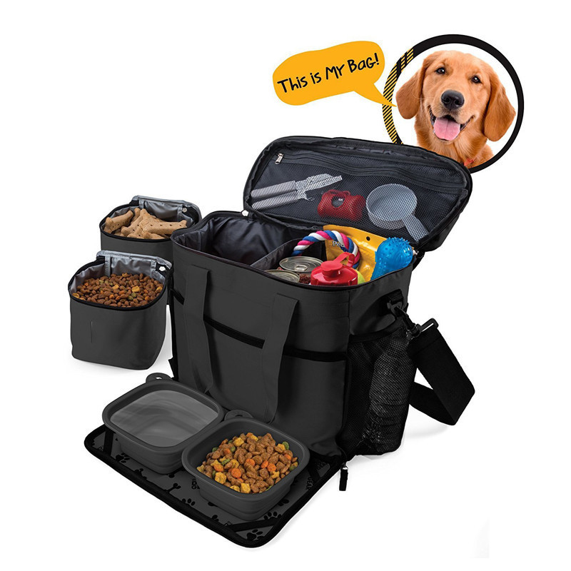 Pet Travel Bag For Dog Cat Weekend Tote Organizer Bag For Dogs Travel Food Carriers Bag