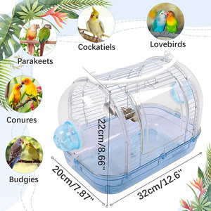 Bird Carrier Travel Cage with Perch,Portable Transparent Parrot Carring Case,Breathable Bird Travel Bag Outdoor Gear Small Pet