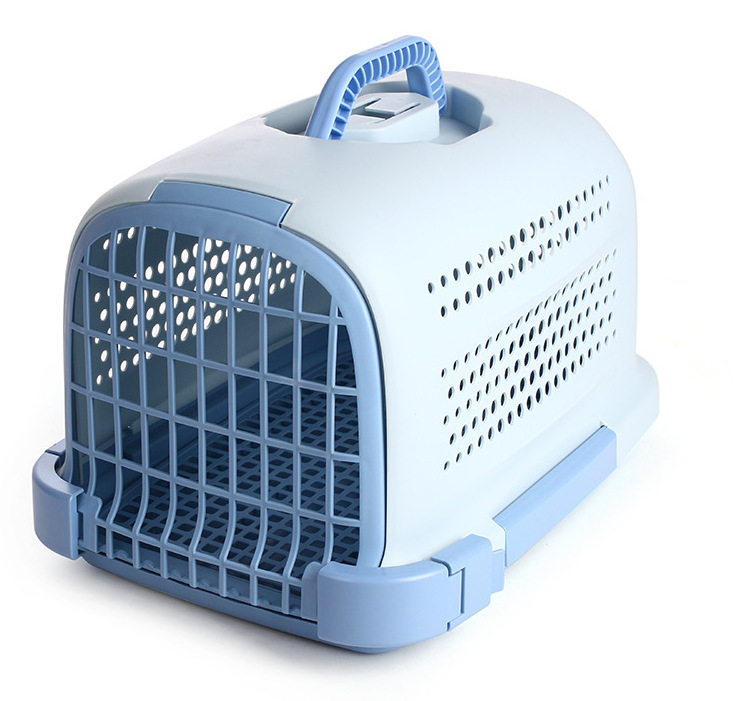 Portable Pet Carrier Transport Box for Dog and Cat Rabbit Cage Plastic Travel Box Carry Concealed Handle