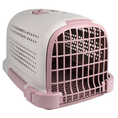 Portable Pet Carrier Transport Box for Dog and Cat Rabbit Cage Plastic Travel Box Carry Concealed Handle