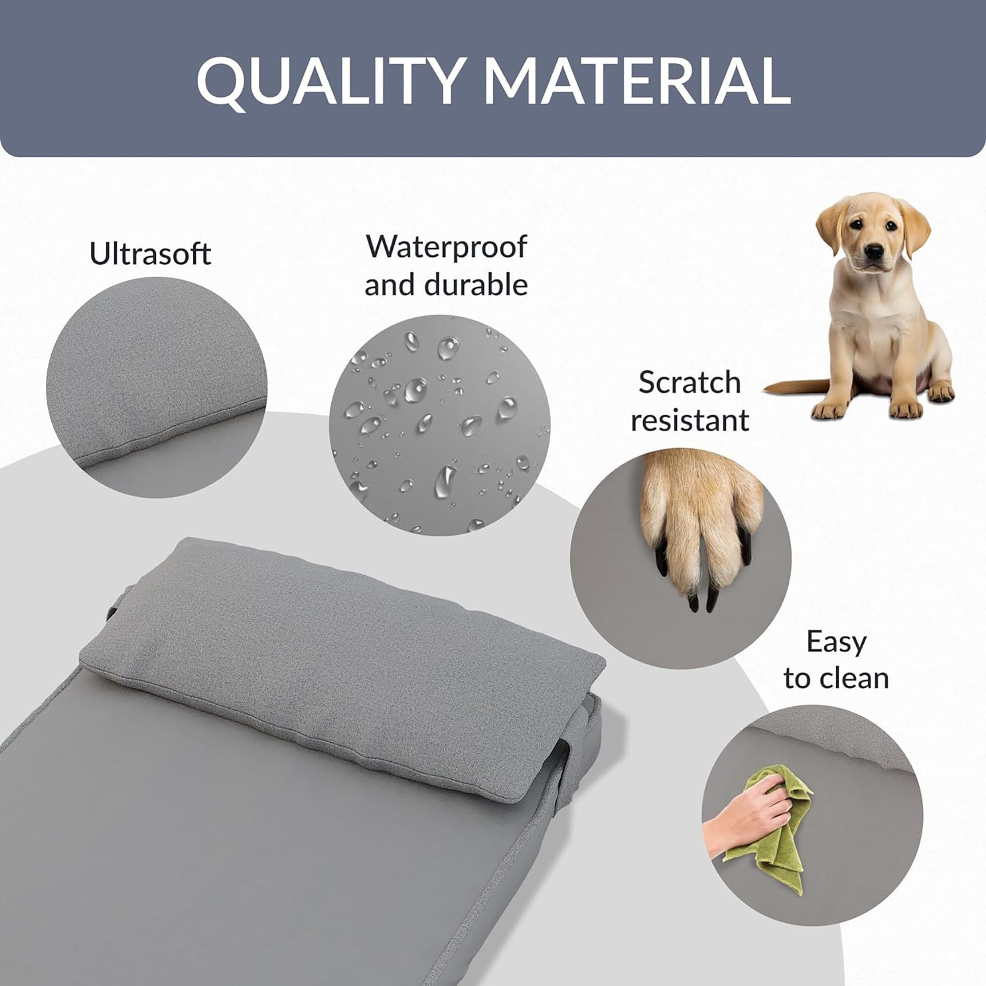 Washable Crate Pad Dog Bed With Removable Cover Egg Crate Foam Pet Bed Mat With Pillow Square Dog Mat