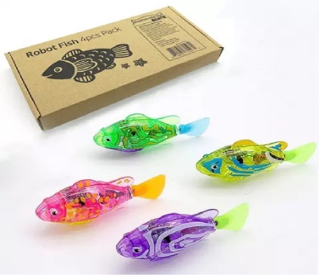 Electronic fish toy for baby cat dog pet led plastic toy fish battery-powered waterproof cat robot fish toy