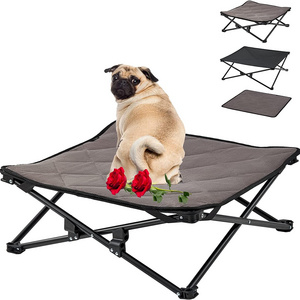 Elevated Dog Bed Raised Cot Outdoor Folding Dog Pet Cot with Separate Washable Sleeping Mattress Stable Dura