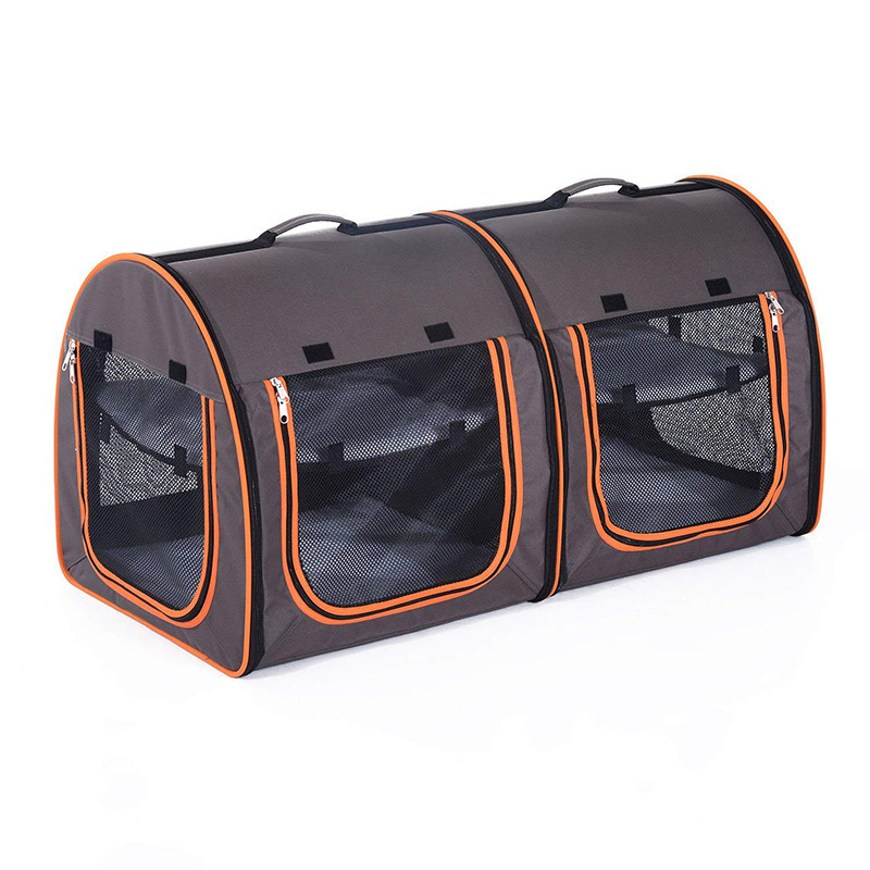 Outdoor Soft Sided Portable Dual Compartment Pet Travel Carrier Kennel Shelter For Dog Cat