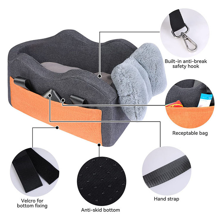 High Quality Dog Booster Seat Cats Center Console Seat Pet Car Bed for Car Puppy Car Seat for Small Dogs