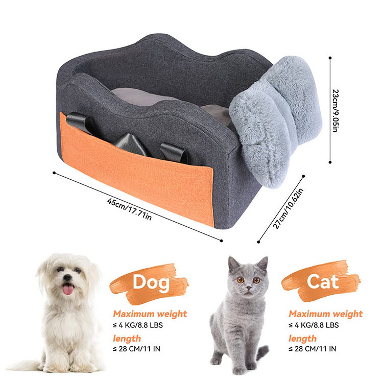 High Quality Dog Booster Seat Cats Center Console Seat Pet Car Bed for Car Puppy Car Seat for Small Dogs