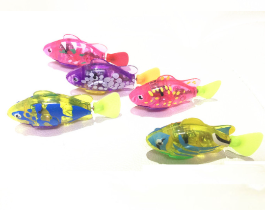 Electronic fish toy for baby cat dog pet led plastic toy fish battery-powered waterproof cat robot fish toy