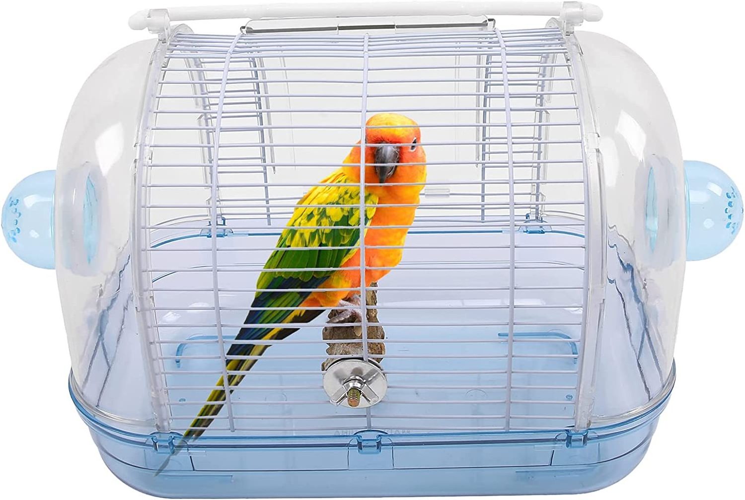 Bird Carrier Travel Cage with Perch,Portable Transparent Parrot Carring Case,Breathable Bird Travel Bag Outdoor Gear Small Pet