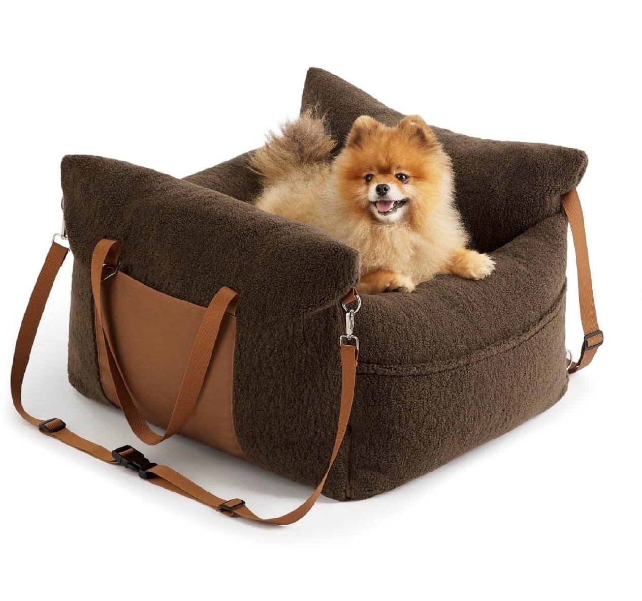 Sherpa Dog Booster Seat for Car Car Seat for Small Dogs with Storage Pockets Puppy Travel Carrier Bed