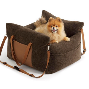 Sherpa Dog Booster Seat for Car Car Seat for Small Dogs with Storage Pockets Puppy Travel Carrier Bed