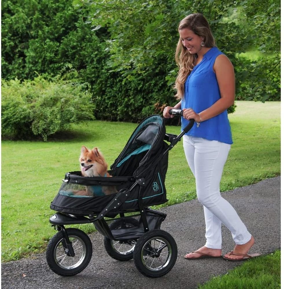 No-Zip NV Pet Stroller for Cats Dogs Plush Pad Weather Cover Included Optional Divider pet removable carrier